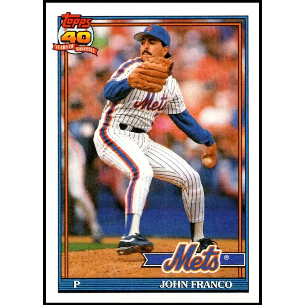 1991 Topps #510 John Franco NM-MT New York Mets Baseball Card - Baseball Card Single