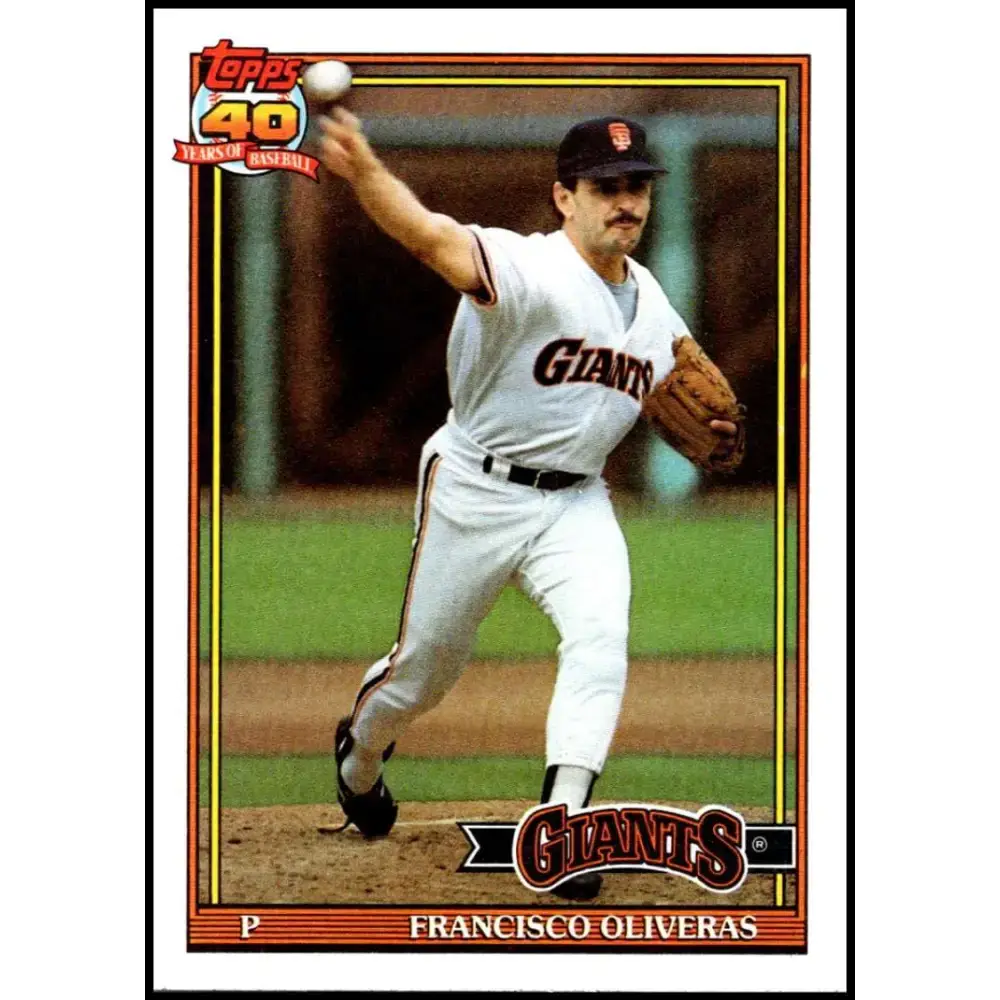 1991 Topps #52 Francisco Oliveras NM-MT San Francisco Giants Baseball Card - Baseball Card Single