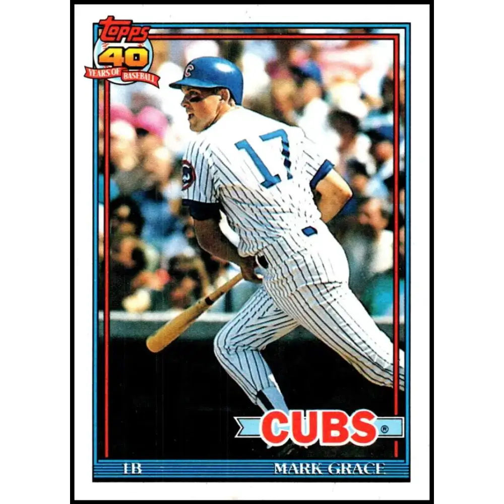 1991 Topps #520 Mark Grace NM-MT Chicago Cubs Baseball Card - Baseball Card Single