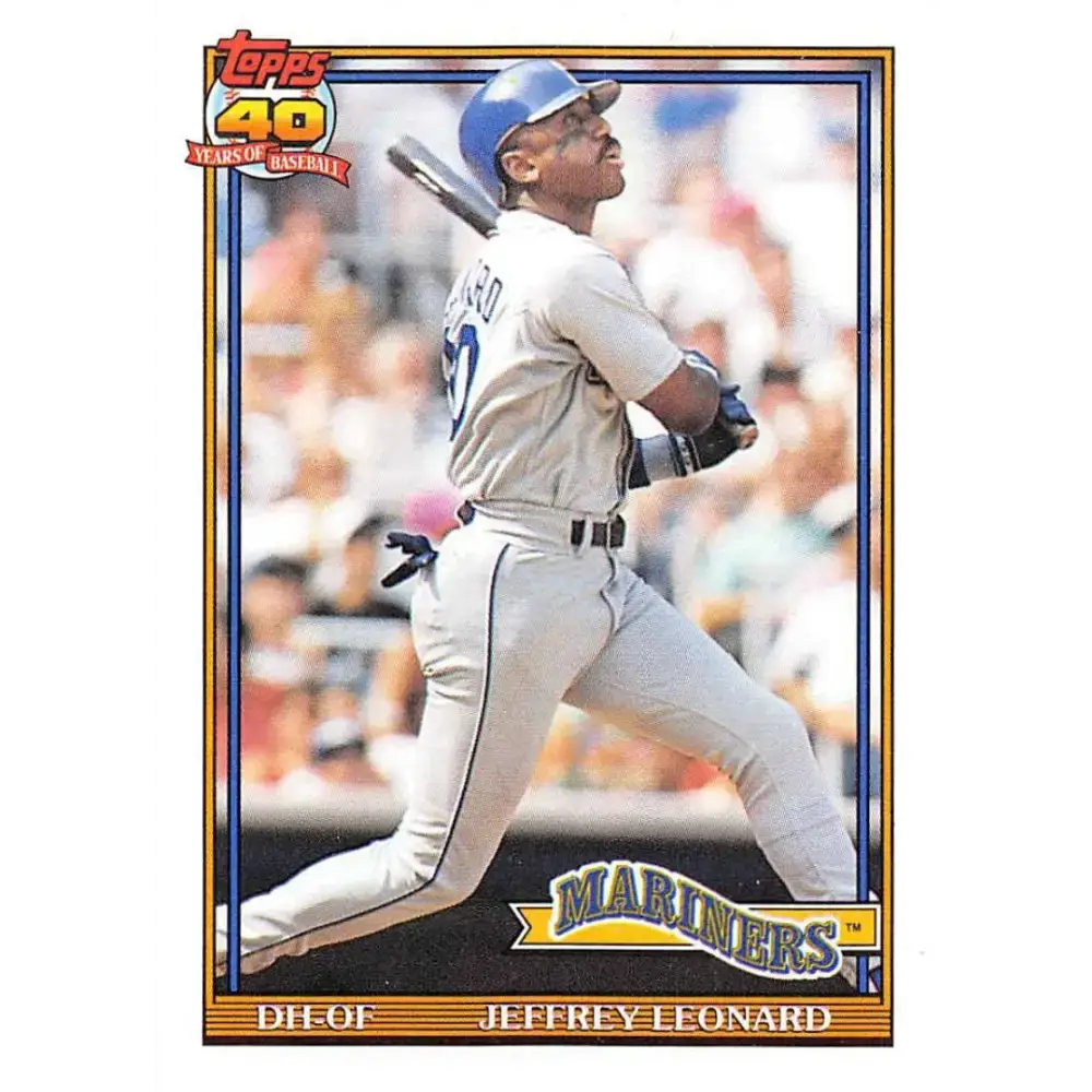 1991 Topps #55 Jeffrey Leonard NM-MT Seattle Mariners Baseball Card - Baseball Card Single