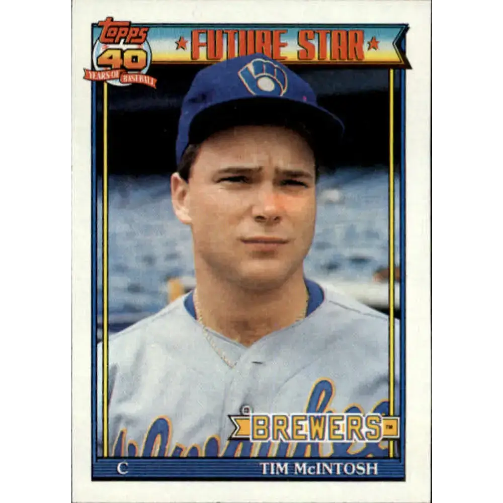 1991 Topps #561 Tim McIntosh NM-MT Milwaukee Brewers Baseball Card - Baseball Card Single
