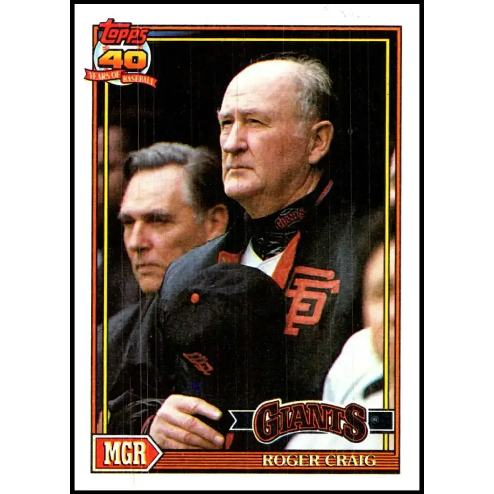 1991 Topps #579 Roger Craig NM-MT San Francisco Giants Baseball Card - Baseball Card Single