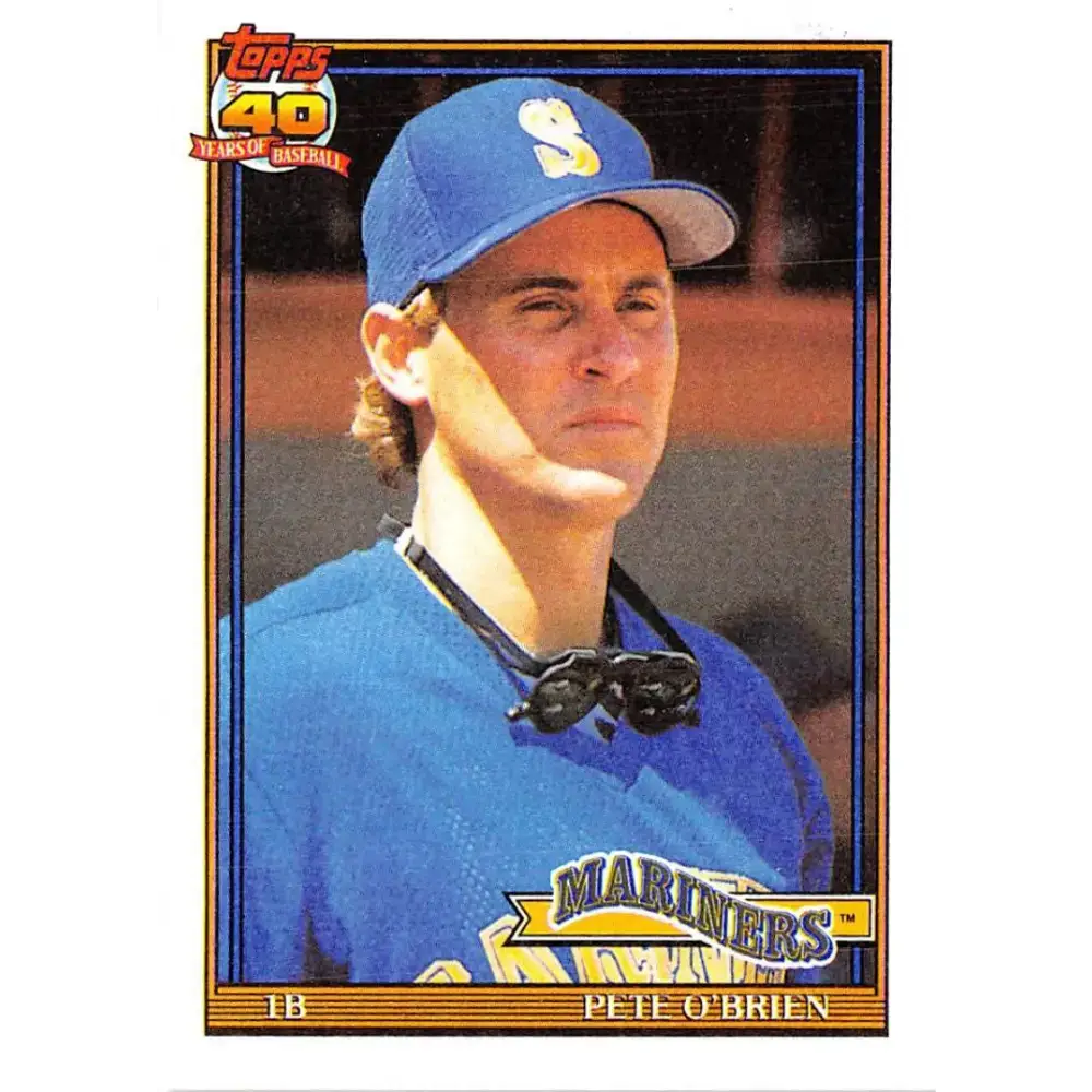 1991 Topps #585 Pete O’Brien NM-MT Seattle Mariners Baseball Card - Baseball Card Single