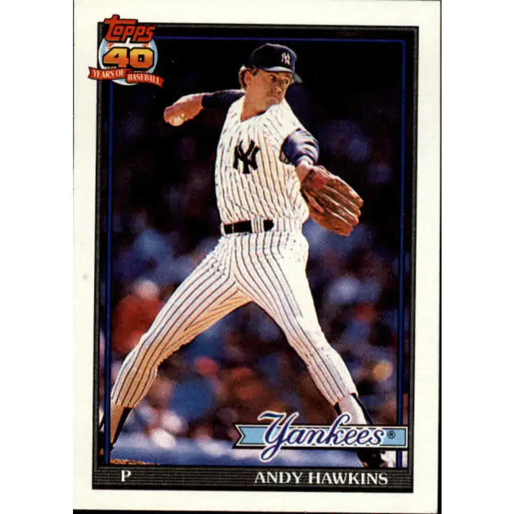 1991 Topps #635 Andy Hawkins NM-MT New York Yankees Baseball Card - Baseball Card Single