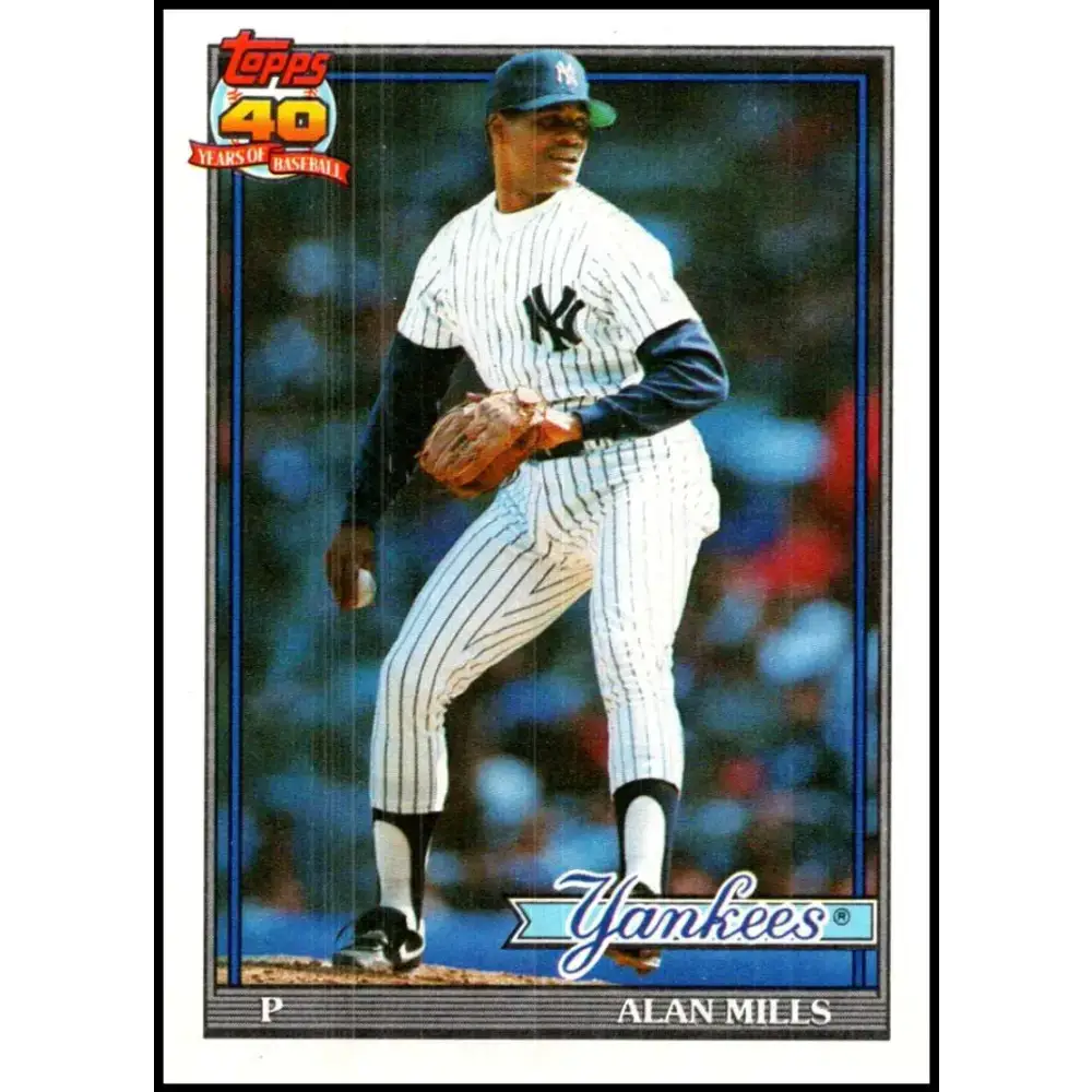 1991 Topps #651 Alan Mills NM-MT New York Yankees Baseball Card - Baseball Card Single