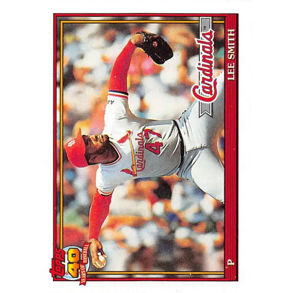 1991 Topps #660 Lee Smith NM-MT St. Louis Cardinals Baseball Card - Baseball Card Single