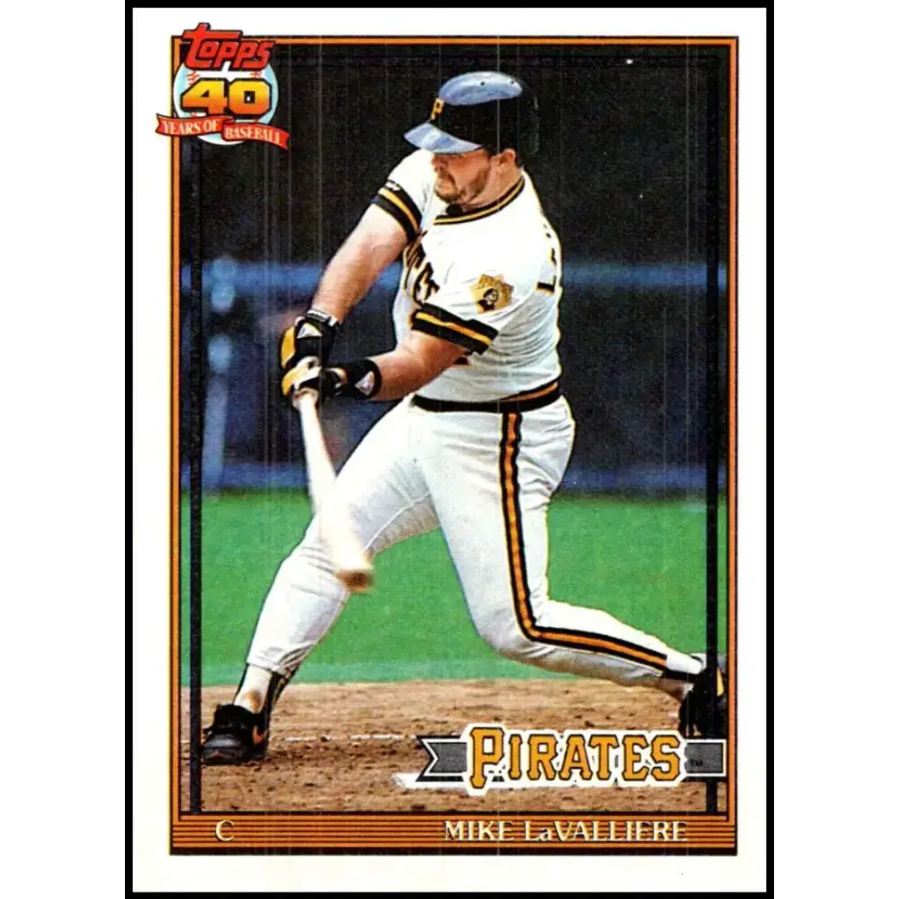 1991 Topps #665 Mike LaValliere NM-MT Pittsburgh Pirates Baseball Card - Baseball Card Single