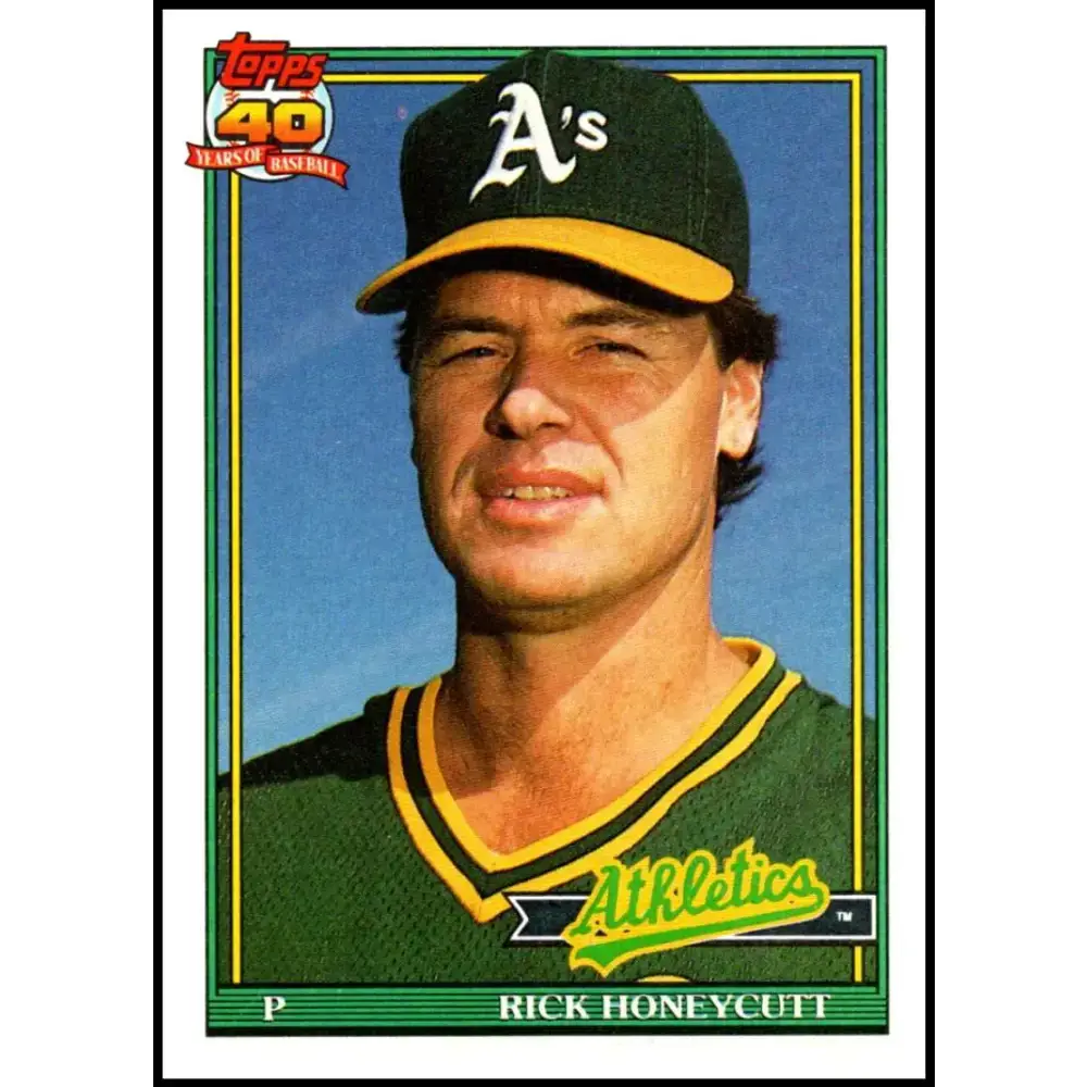 1991 Topps #67 Rick Honeycutt NM-MT Oakland Athletics Baseball Card - Baseball Card Single
