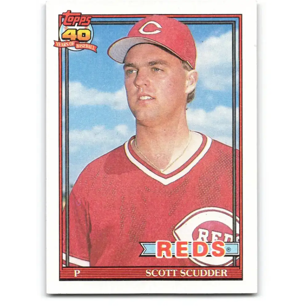 1991 Topps #713 Scott Scudder NM-MT Cincinnati Reds Baseball Card - Baseball Card Single