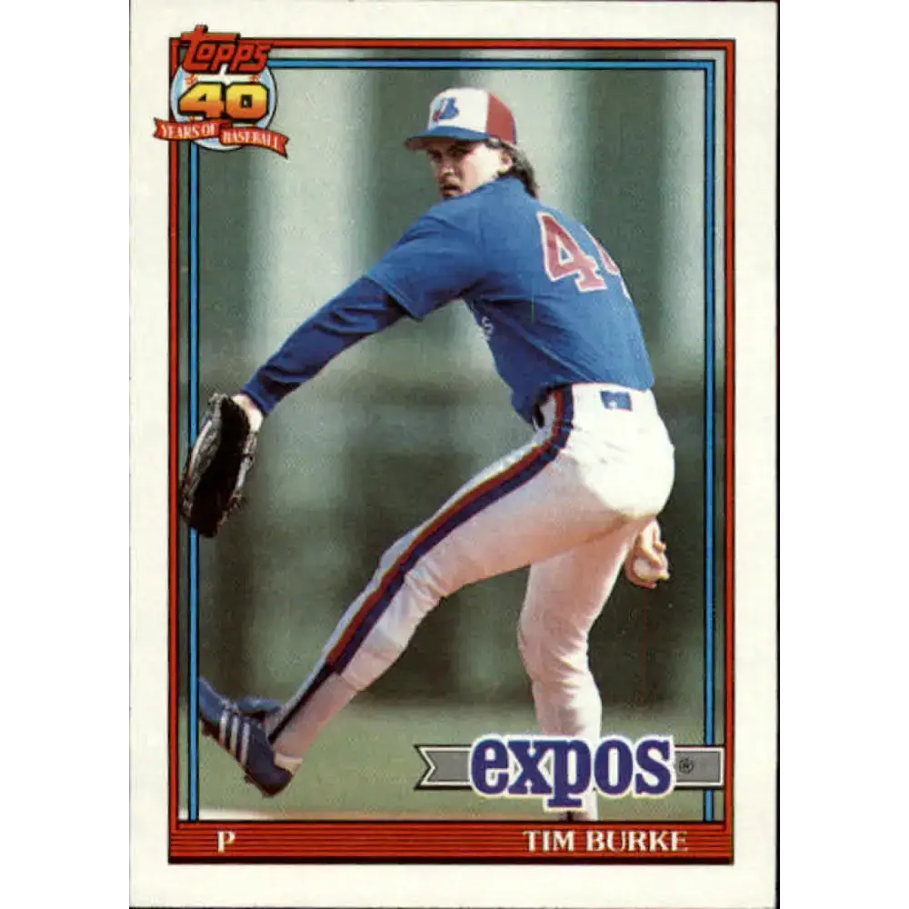 1991 Topps #715 Tim Burke NM-MT Montreal Expos Baseball Card - Baseball Card Single