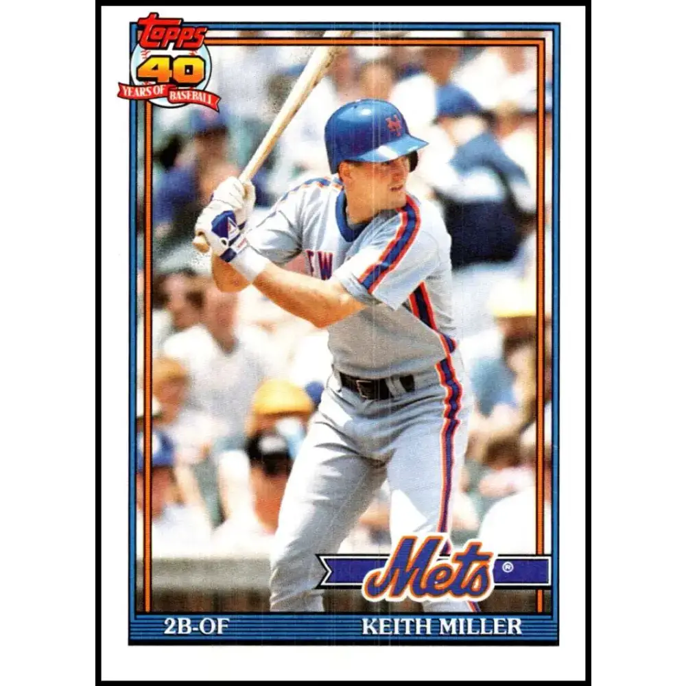 1991 Topps #719 Keith Miller NM-MT New York Mets Baseball Card - Baseball Card Single