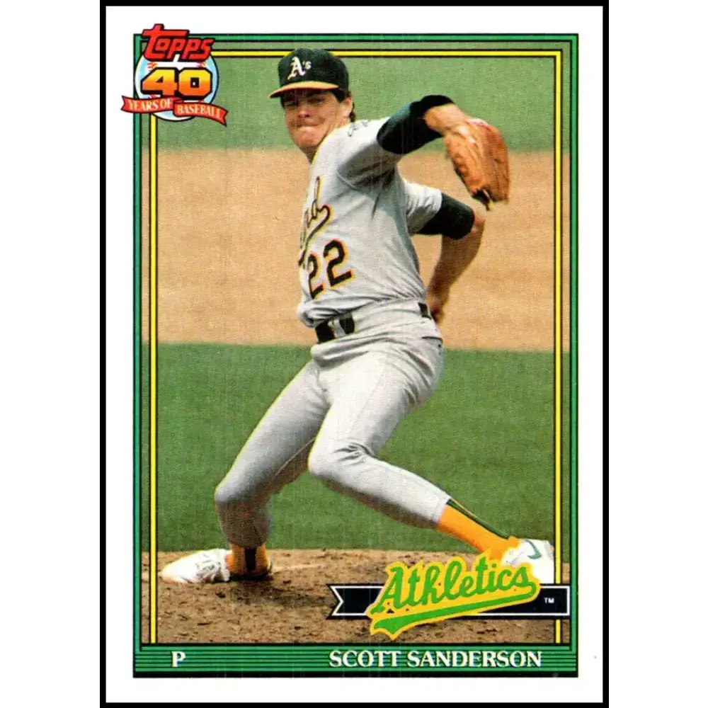 1991 Topps #728 Scott Sanderson NM-MT Oakland Athletics Baseball Card - Baseball Card Single