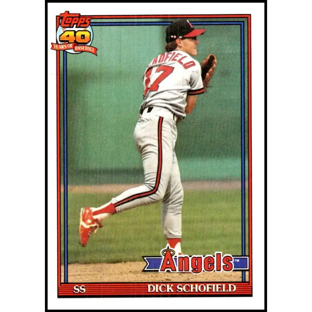 1991 Topps #736 Dick Schofield NM-MT California Angels Baseball Card - Baseball Card Single
