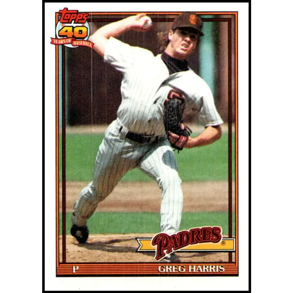 1991 Topps #749 Greg Harris NM-MT San Diego Padres Baseball Card - Baseball Card Single