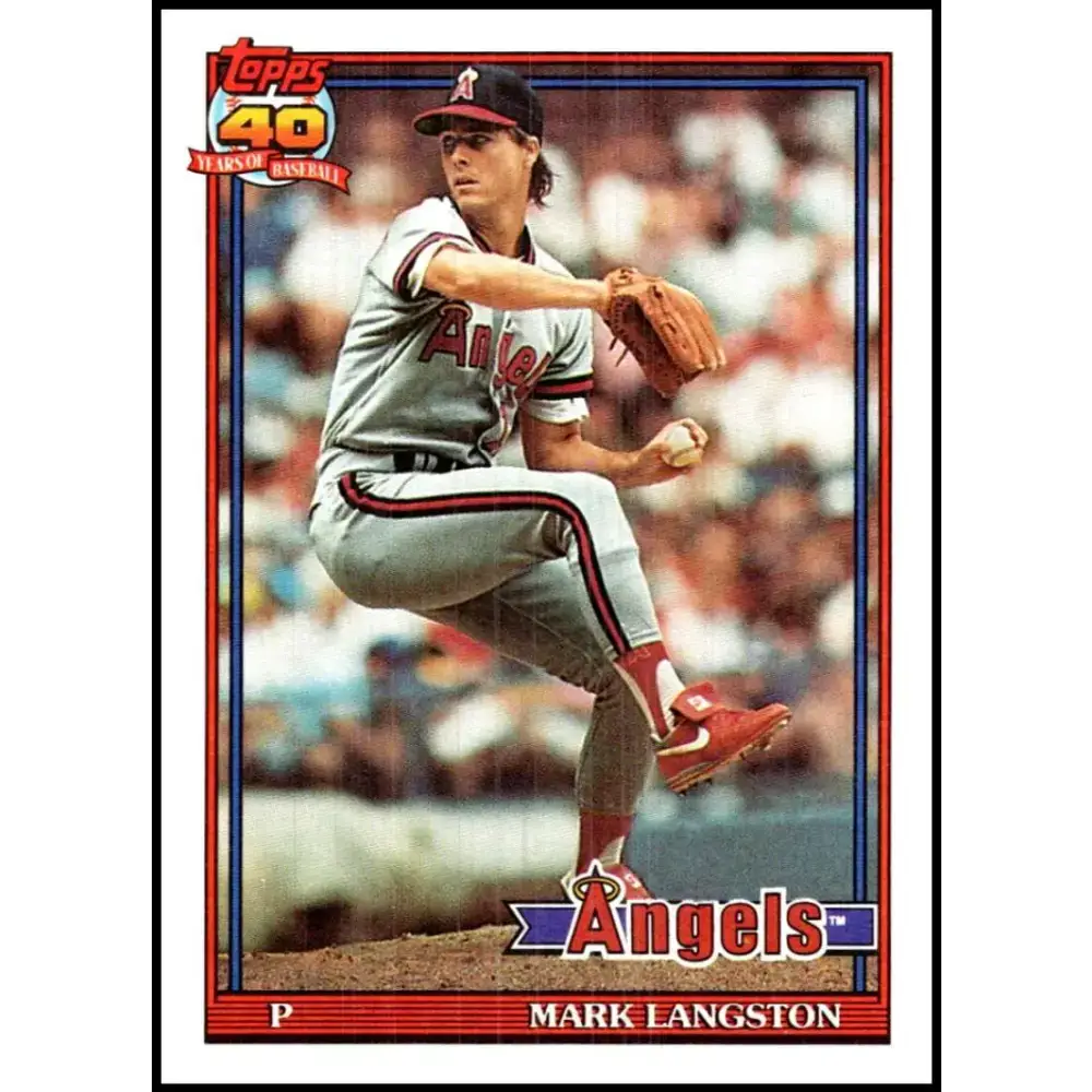 1991 Topps #755 Mark Langston NM-MT California Angels Baseball Card - Baseball Card Single