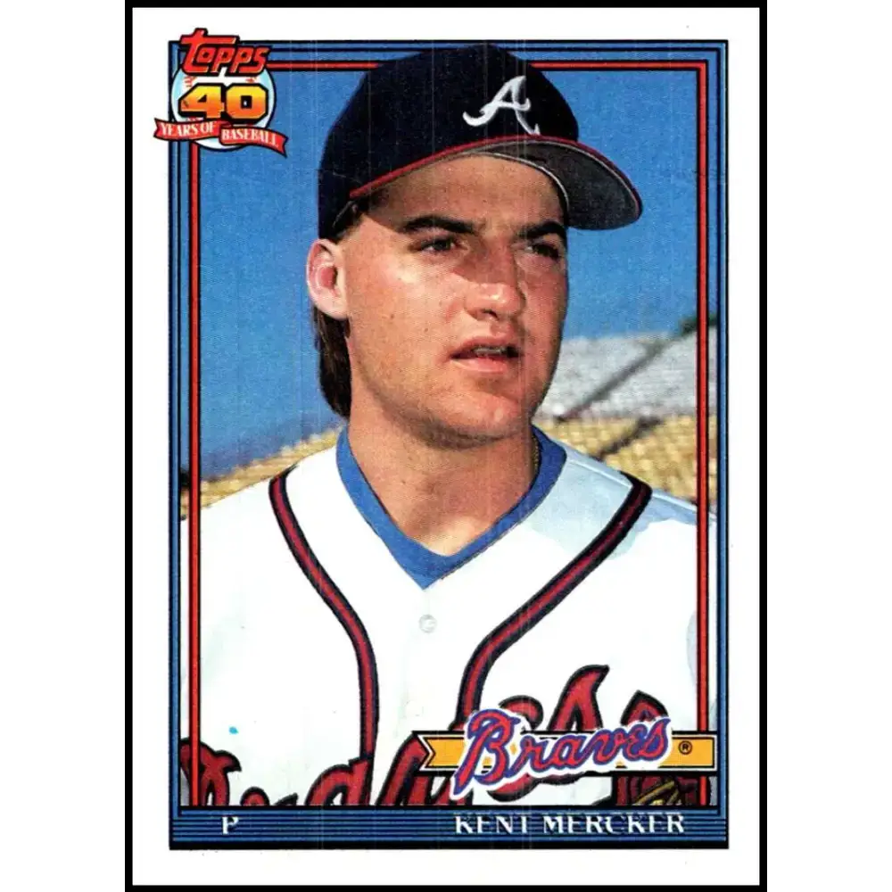 1991 Topps #772 Kent Mercker NM-MT Atlanta Braves Baseball Card - Baseball Card Single