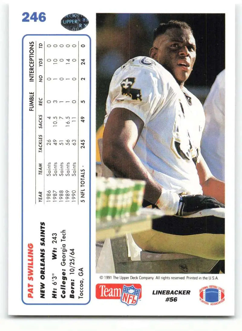 1991 Upper Deck #246 Pat Swilling NM-MT New Orleans Saints Football Card - Football Card Single