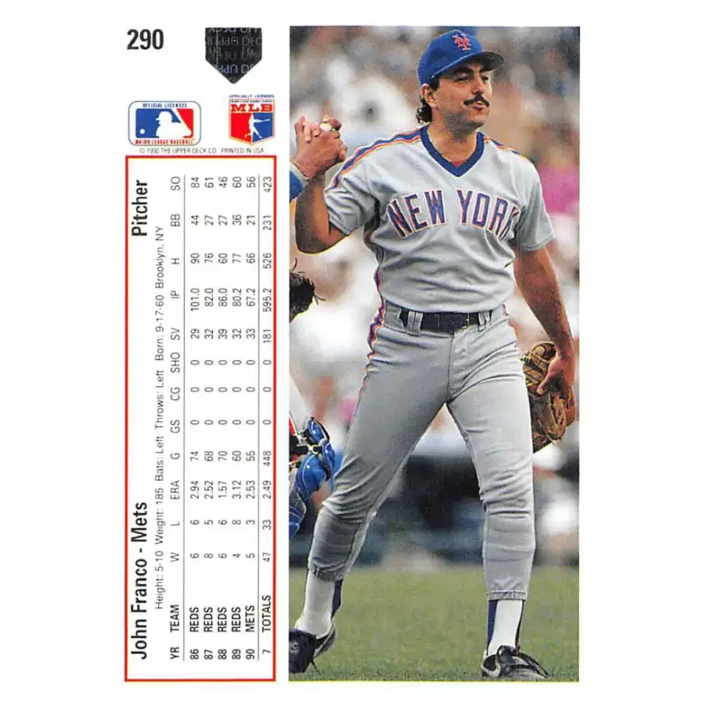 1991 Upper Deck #290 John Franco NM-MT New York Mets Baseball Card - Baseball Card Single