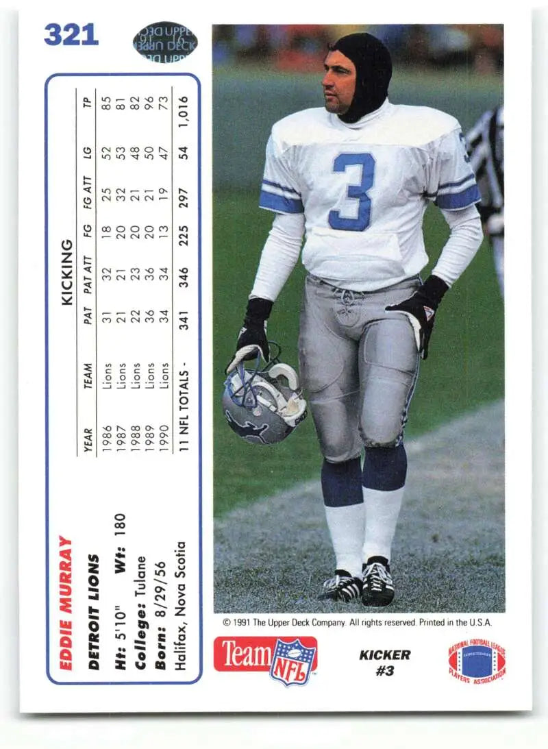 1991 Upper Deck #321 Eddie Murray NM-MT Detroit Lions Football Card - Football Card Single