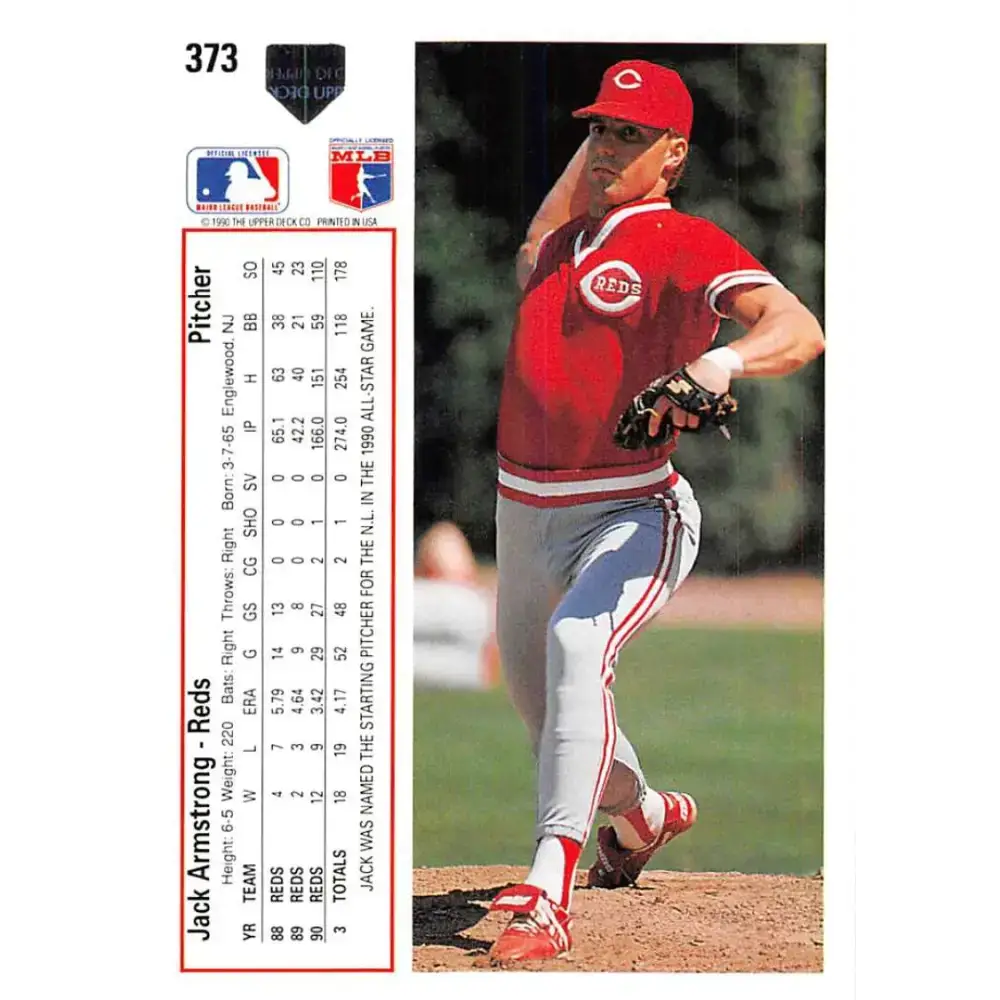 1991 Upper Deck #373 Jack Armstrong NM-MT Cincinnati Reds Baseball Card - Baseball Card Single