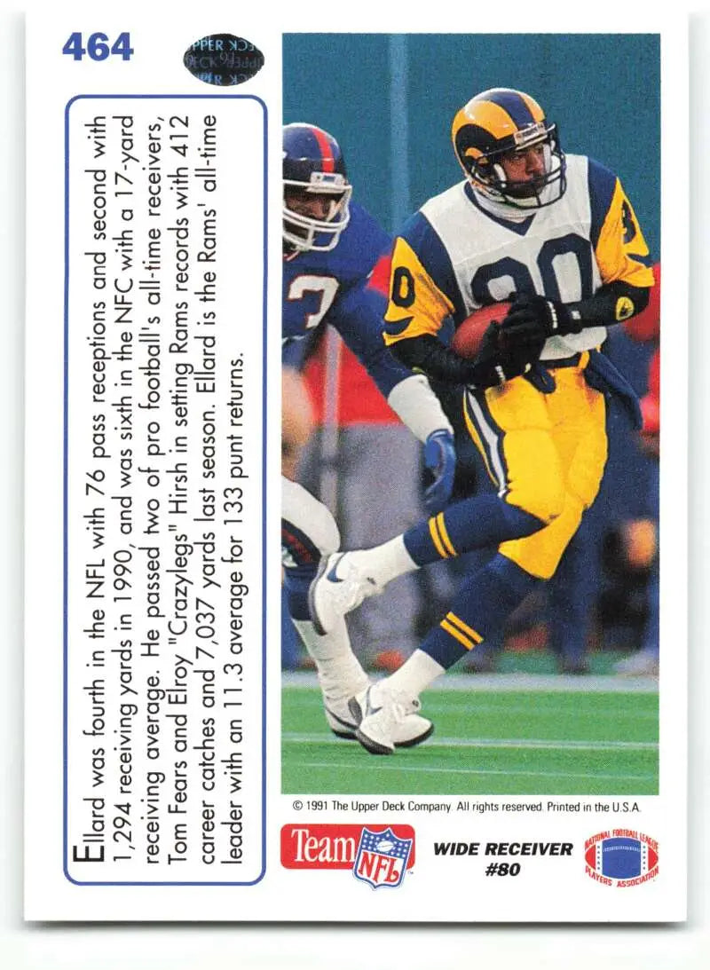 1991 Upper Deck #464 Henry Ellard NM-MT Los Angeles Rams Football Card - Football Card Single