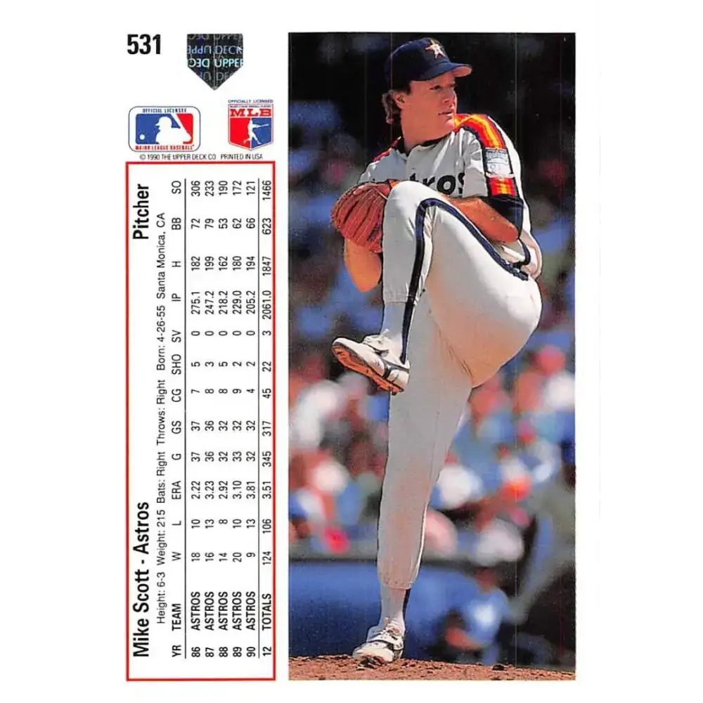 1991 Upper Deck #531 Mike Scott NM-MT Houston Astros Baseball Card - Baseball Card Single