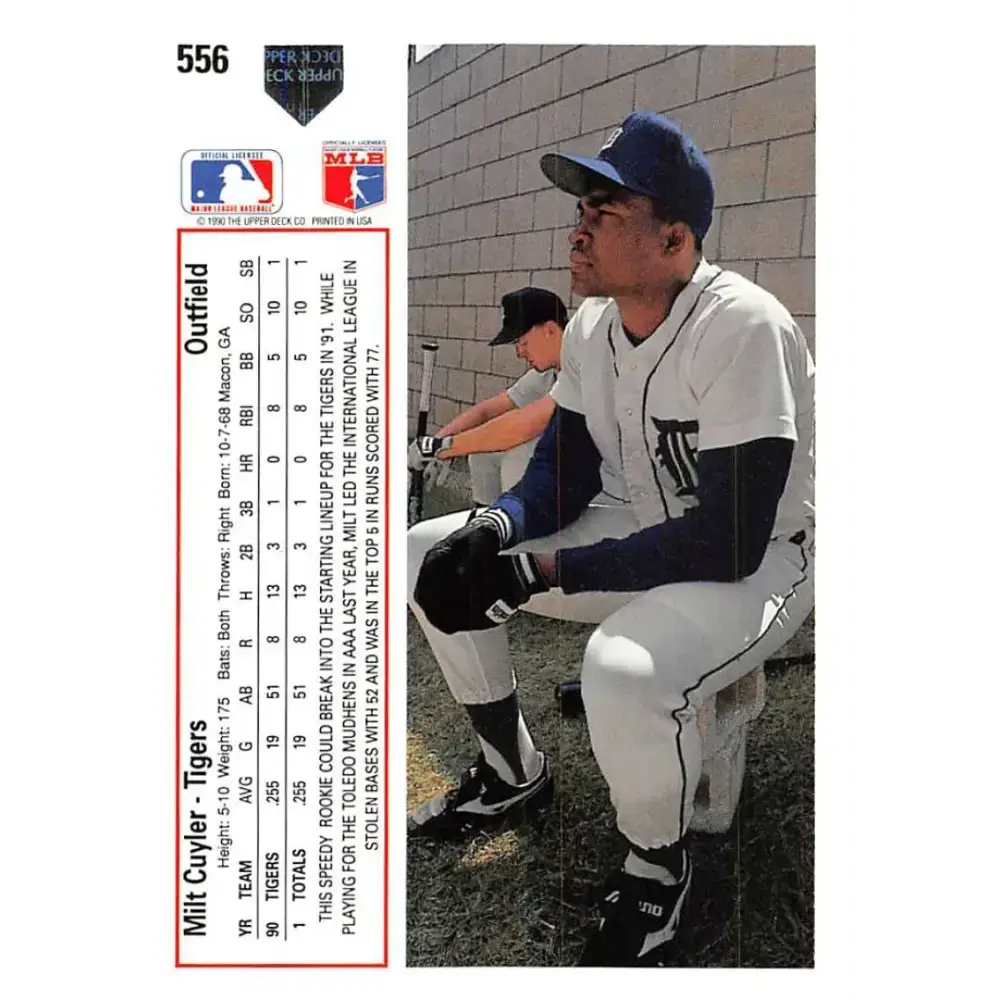 1991 Upper Deck #556 Milt Cuyler NM-MT Detroit Tigers Baseball Card - Baseball Card Single