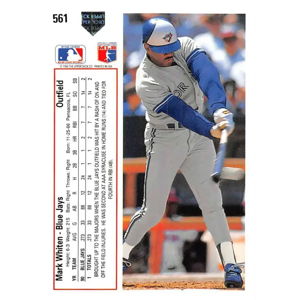 1991 Upper Deck #561 Mark Whiten NM-MT Toronto Blue Jays Baseball Card - Baseball Card Single