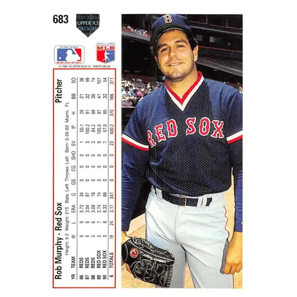 1991 Upper Deck #683 Rob Murphy NM-MT Boston Red Sox Baseball Card - Baseball Card Single