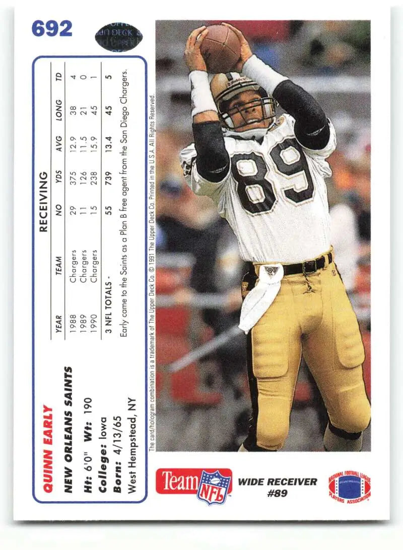 1991 Upper Deck #692 Quinn Early NM-MT New Orleans Saints Football Card - Football Card Single