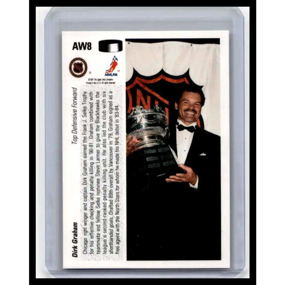 1991 Upper Deck #AW8 Dirk Graham NM-MT Chicago Blackhawks Hockey Card - Hockey Card Single