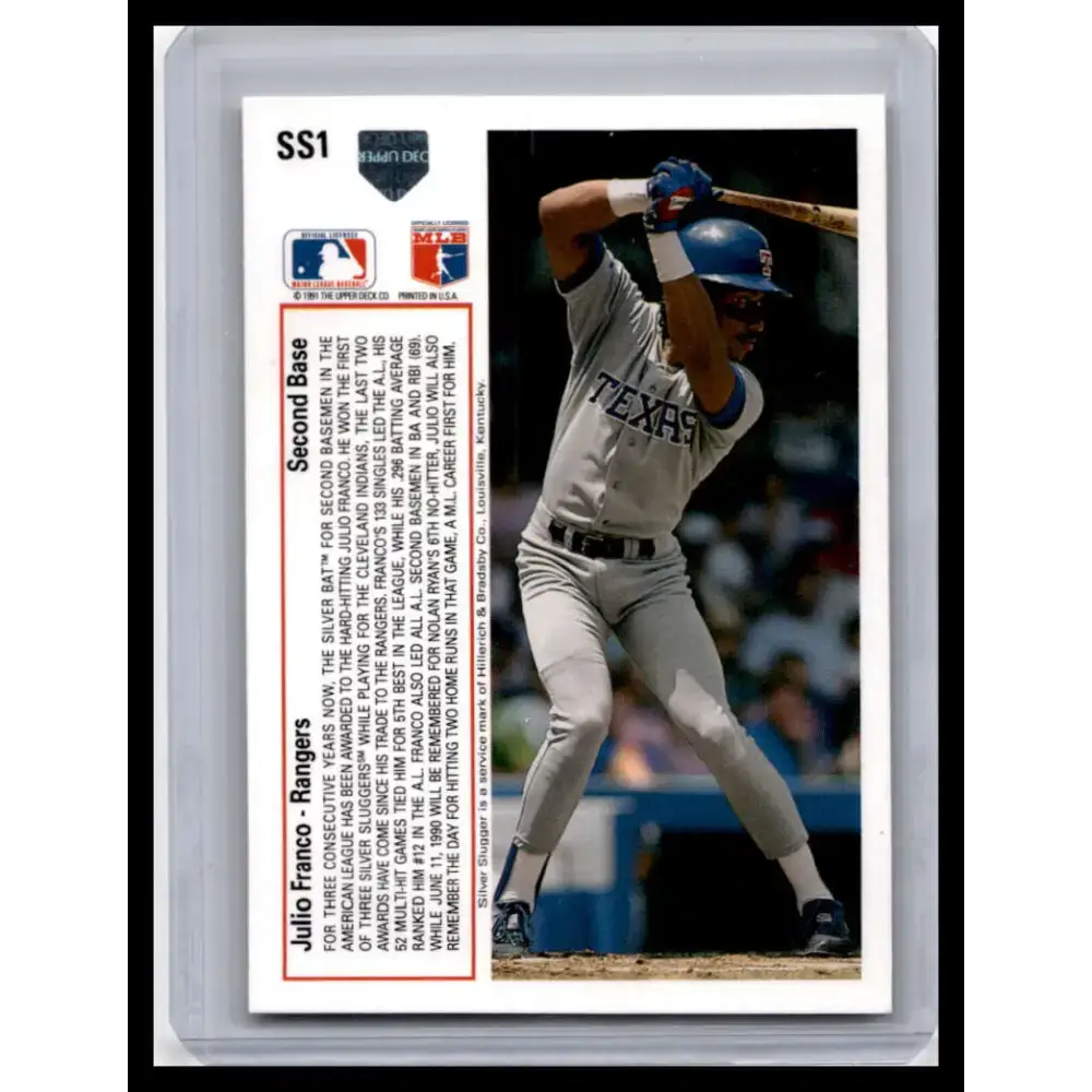 1991 Upper Deck #SS1 Julio Franco NM-MT Texas Rangers Baseball Card - Baseball Card Single