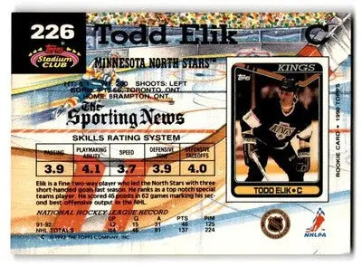 1992-93 Stadium Club #226b Todd Elik - Hockey Card Single