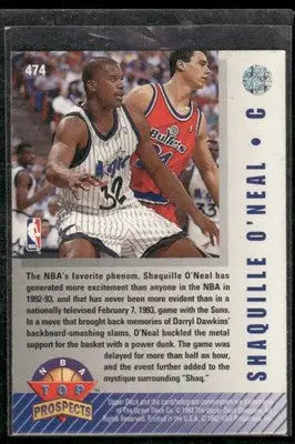 1992-93 Upper Deck NBA Top Prospects Shaquille O’Neal #474 Basketball - Basketball Card Single