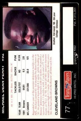 1992 Action Packed Rookie/Update Michael Dean Perry 77 Cleveland Browns - Football Card Single