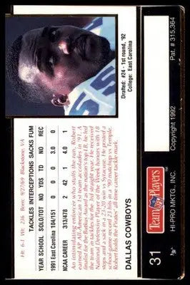 1992 Action Packed Rookie/Update Robert Jones RC 31 Dallas Cowboys - Football Card Single
