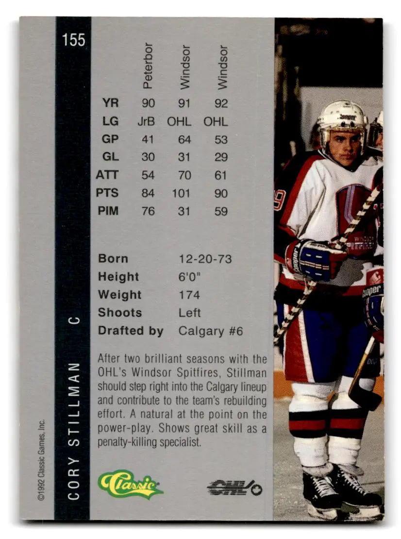 1992 Classic Four Sport #155 Cory Stillman - Hockey Card Single