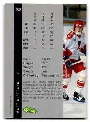 1992 Classic Four Sport #180 Martin Straka - Hockey Card Single