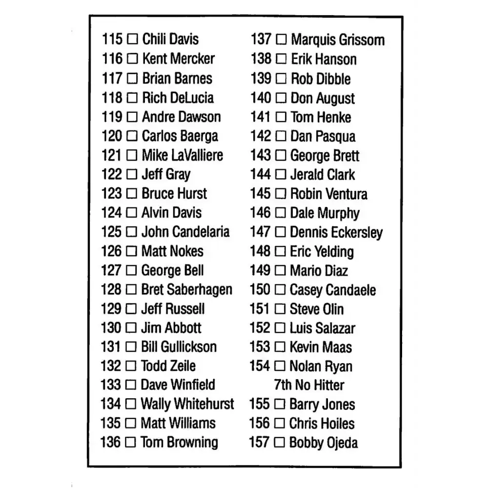 1992 Donruss #160 Checklist 80-157 NM-MT Checklist Baseball Card - Baseball Card Single