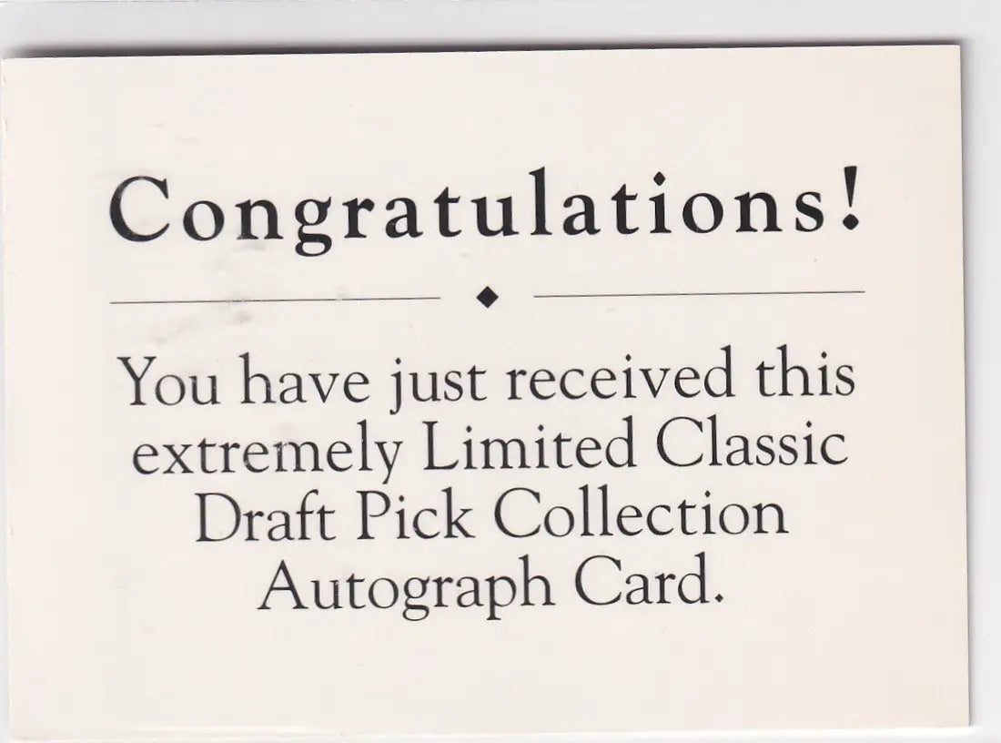 1992 DRAFT PICK #1B DAVID MCCARTY AUTO 2174/2450 TTM- BOSTON RED SOX - Baseball Card Single