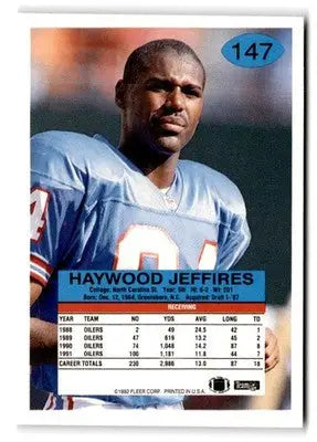 1992 Fleer #147 Haywood Jeffires - Football Card Single