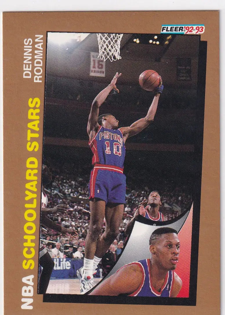 1992 FLEER #261 DENNIS RODMAN SCHOOL YARD STARS- DETROIT PISTONS - Basketball Card Single
