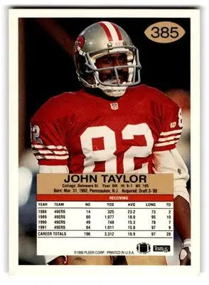 1992 Fleer #385 John Taylor - Football Card Single