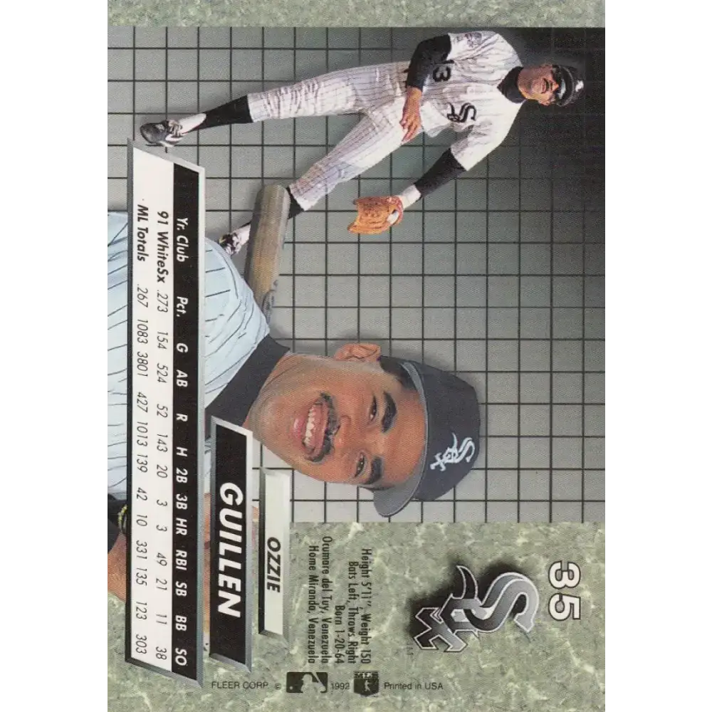 1992 Fleer Ultra #35 Ozzie Guillen NM-MT Chicago White Sox Baseball Card - Baseball Card Single