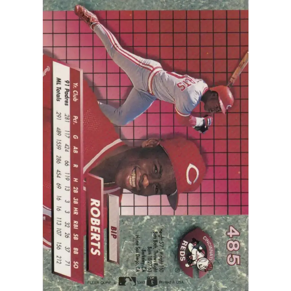 1992 Fleer Ultra #485 Bip Roberts NM-MT Cincinnati Reds Baseball Card - Baseball Card Single