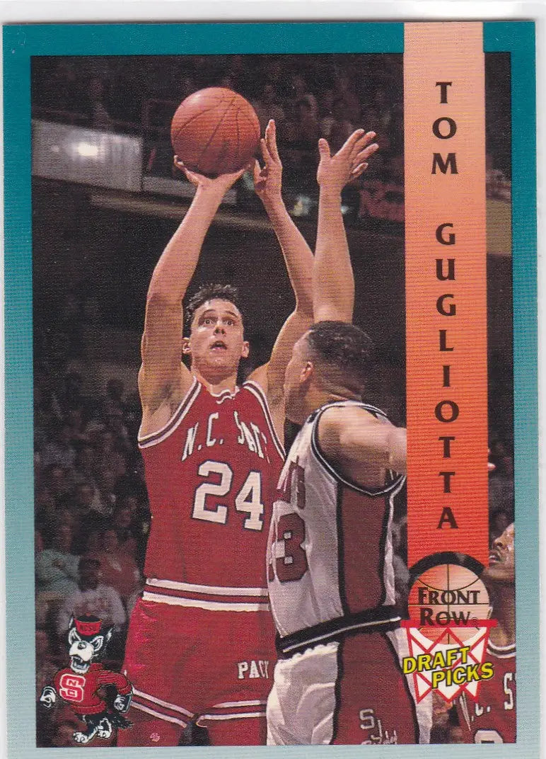 Basketball card of Tom Gugliotta from 1992 Front Row Draft Picks featuring Gugliotta NC State