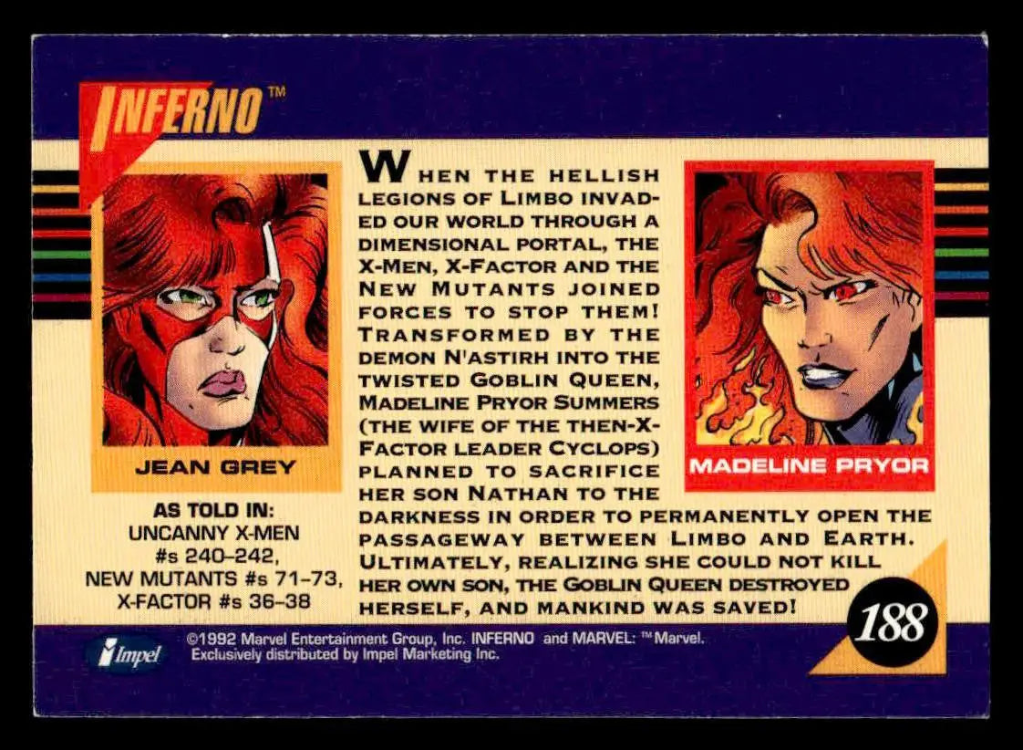 1992 Impel Marvel Universe #188 Inferno - Non-Sports Card Single