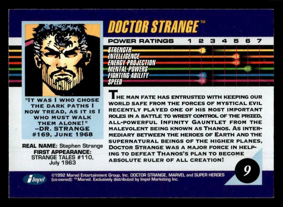 1992 Impel Marvel Universe #9 Doctor Strange - Non-Sports Card Single
