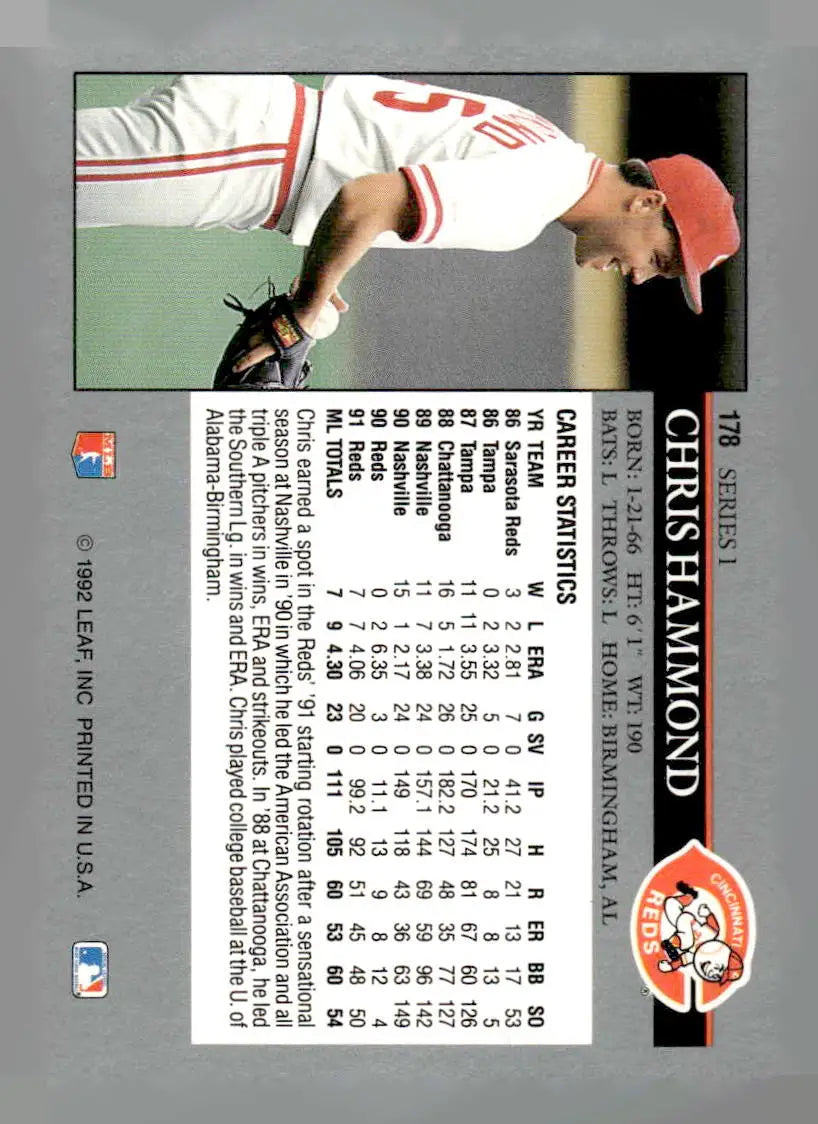 1992 Leaf #178 Chris Hammond - Baseball Card Single