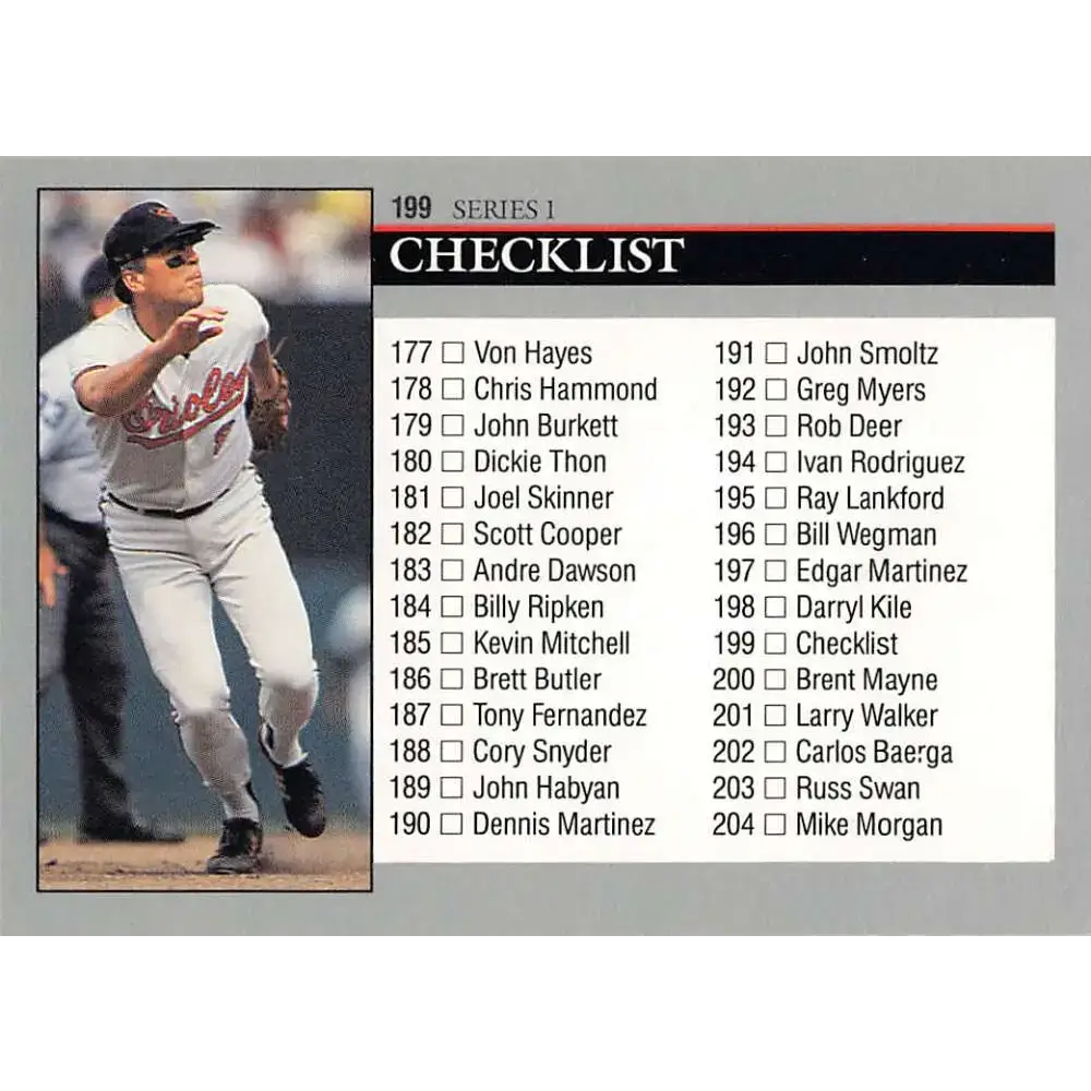 1992 Leaf #199 Cal Ripken Jr. CL NM-MT Baltimore Orioles Baseball Card - Baseball Card Single
